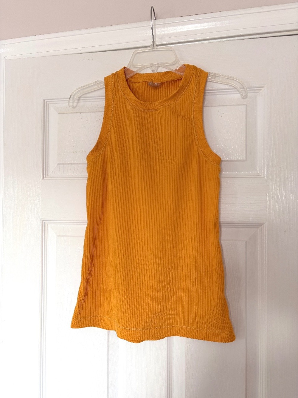 Calia Women's Ribbed Top Orange Size Medium
